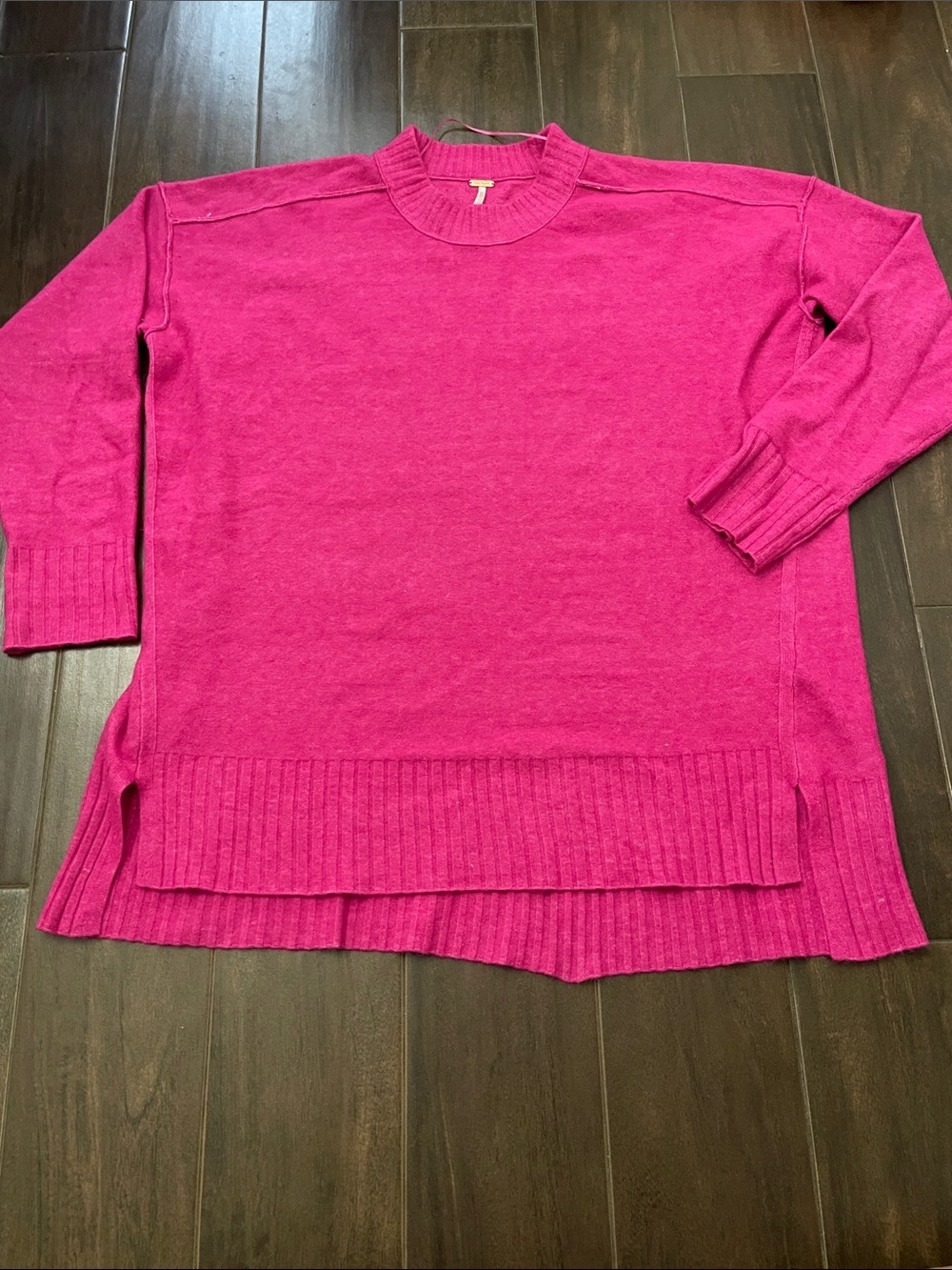 Free People Fuchsia Crewneck Sweater